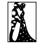 Wanddeko Metall Tag und Nacht 70 cm