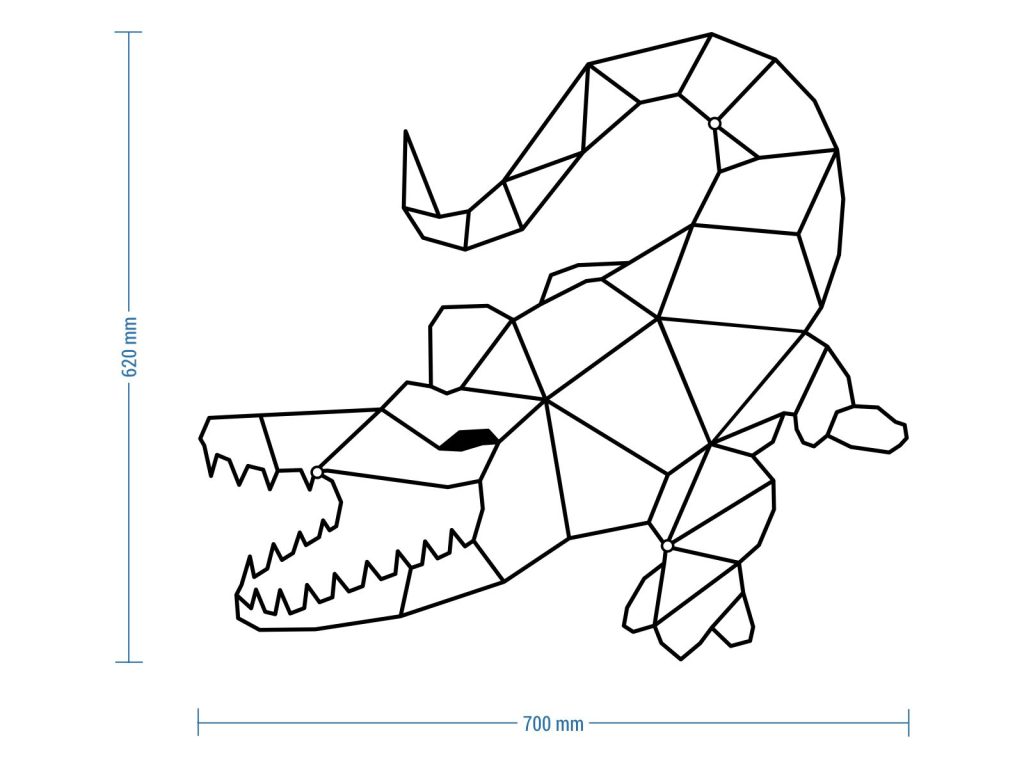 Wanddeko Metall Krokodil 70 cm - Image 2