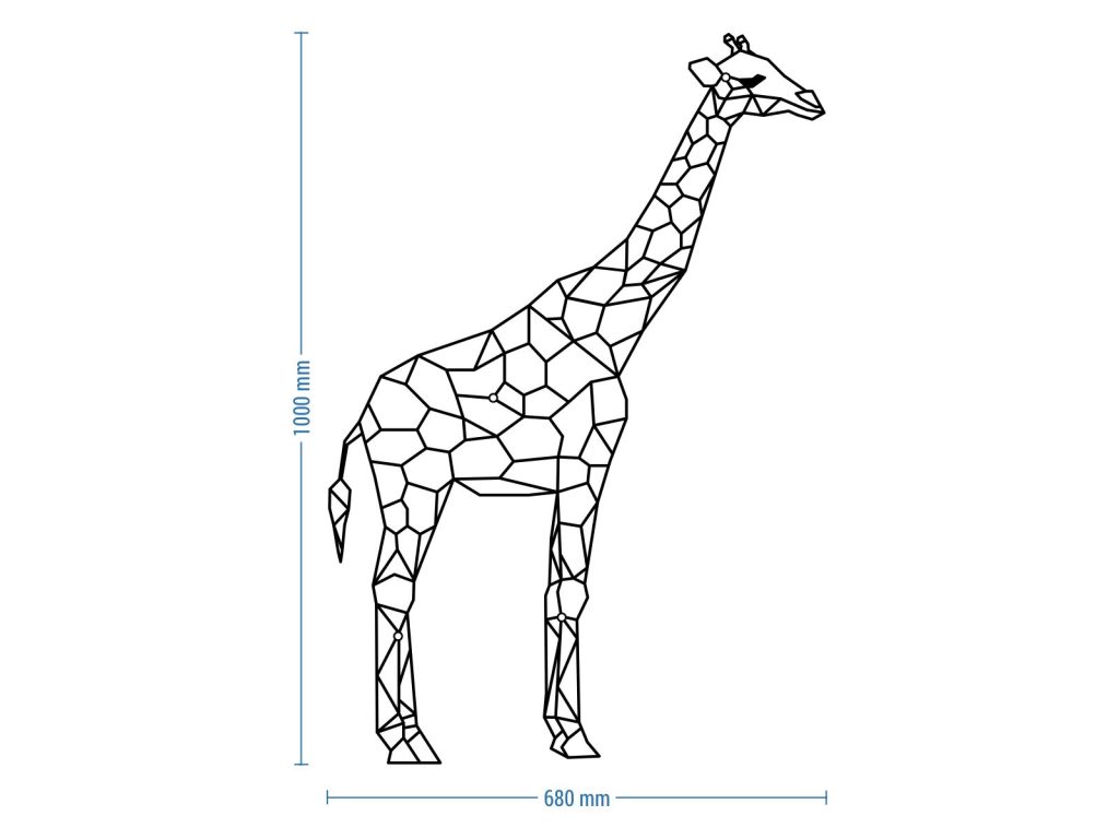 Wanddeko Metall Giraffe 100 cm - Image 2
