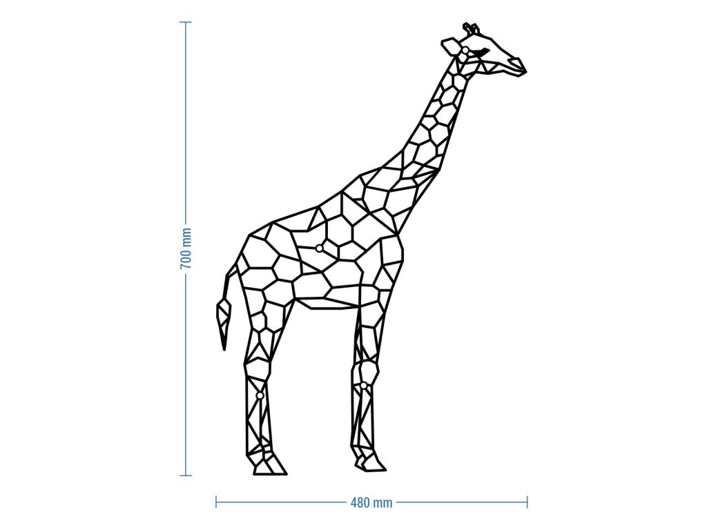 Wanddeko Metall Giraffe 70 cm - Image 2