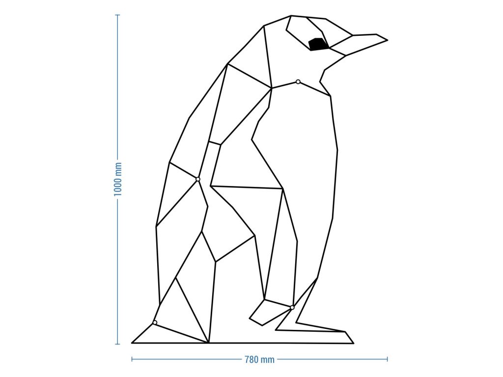 Wanddekoration Metall Pinguin 100 cm - Image 2