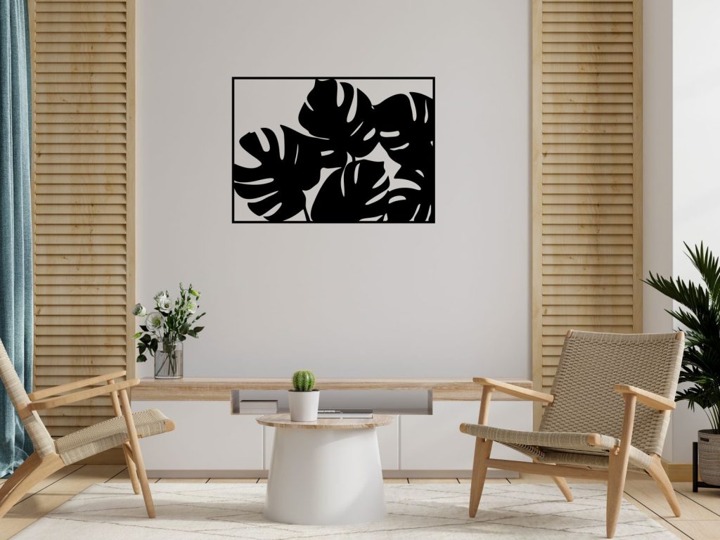 Wanddekoration Metall Fensterblatt 100 cm - Image 3