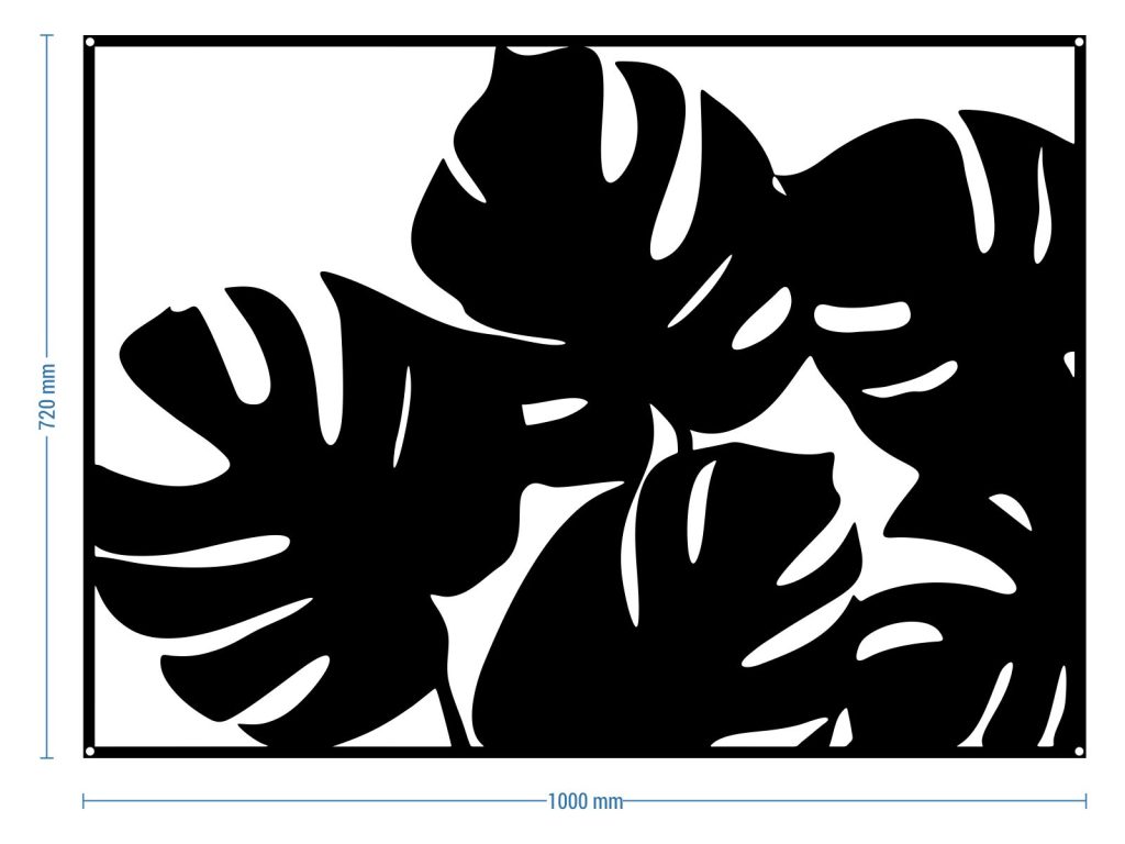 Wanddekoration Metall Fensterblatt 100 cm - Image 2