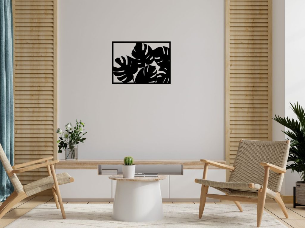 Wanddekoration Metall Fensterblatt  50 cm - Image 3