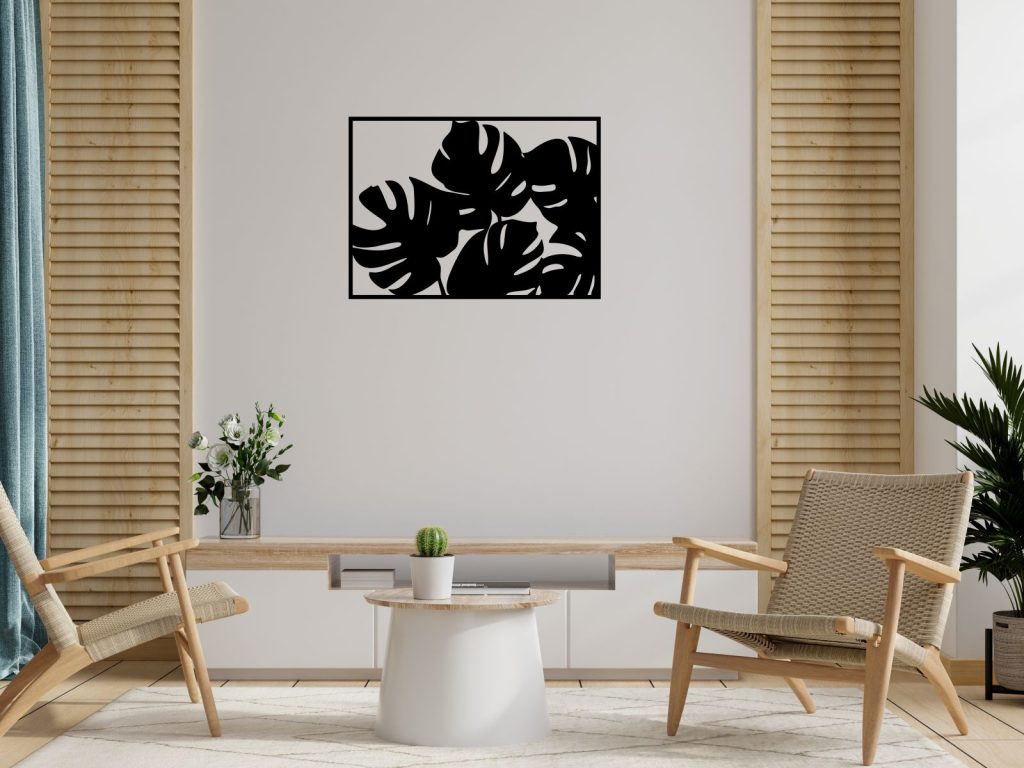 Wanddekoration Metall Fensterblatt 70 cm - Image 3