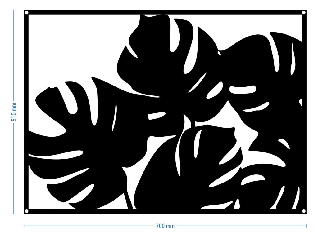 Wanddekoration Metall Fensterblatt 70 cm - Image 2