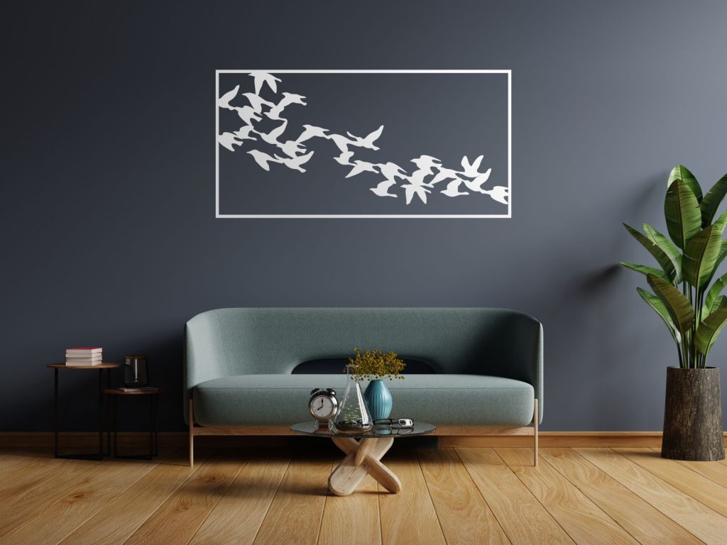 Wanddekoration aus Metall Vögel 100 cm – Bild 3