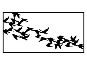 Wanddekoration aus Metall Vögel 100 cm
