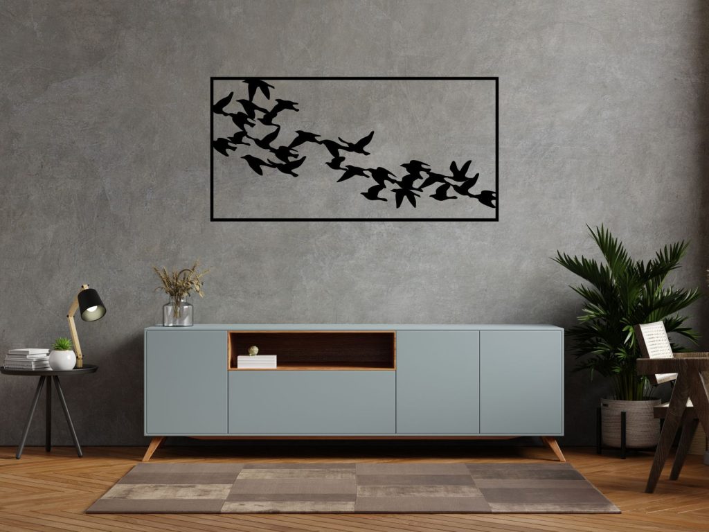 Wanddekoration aus Metall Vögel 100 cm – Bild 4