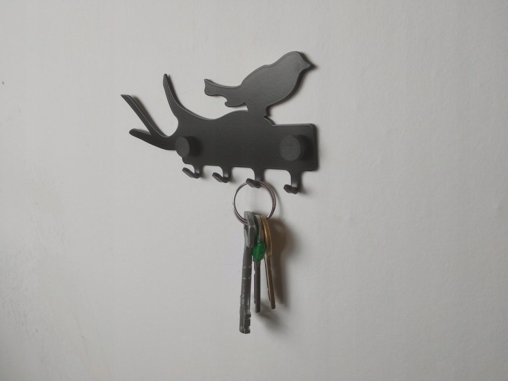 Wieszak metalowy na klucze ptak 15cm - Image 5