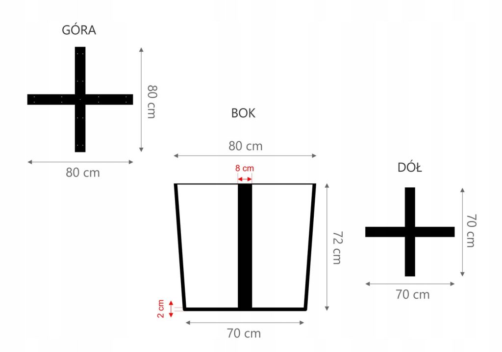 Couchtisch Gestell Tectum 80 cm L - Image 3