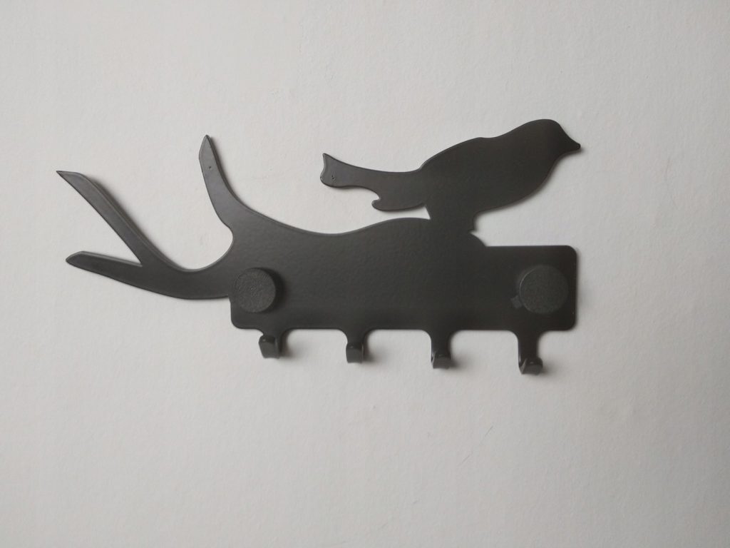 Wieszak metalowy na klucze ptak 15cm - Image 3