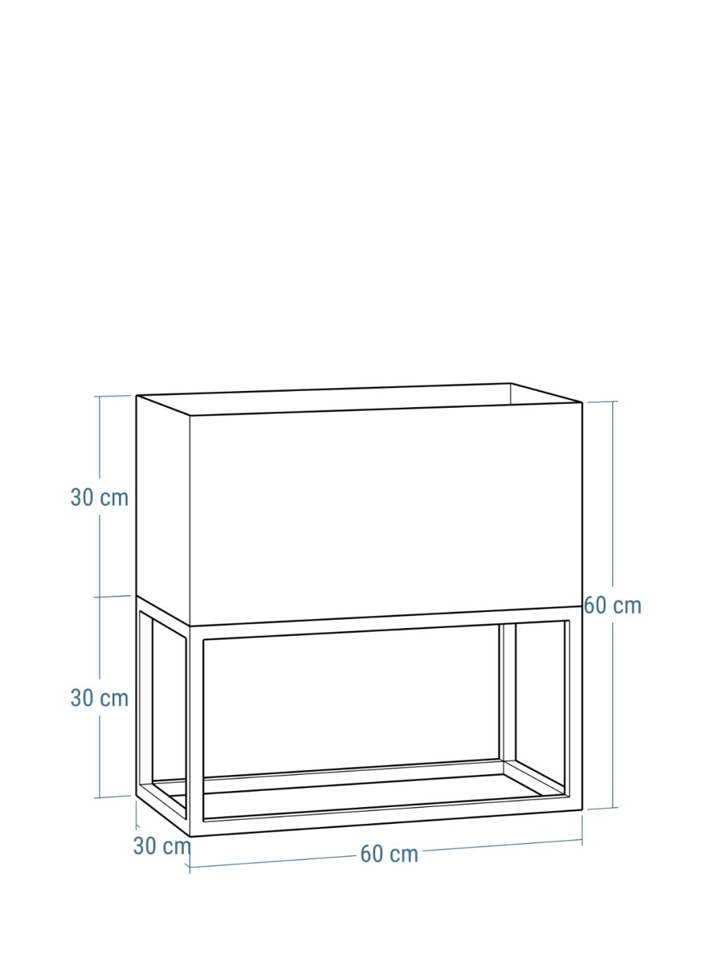 Blumenständer mit Tiefem Blumentopf 30x60x60 - Image 3