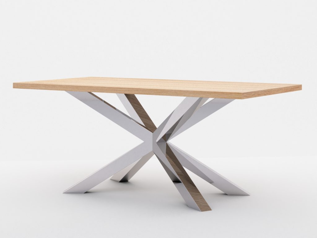 Tischuntergestell aus Edelstahl Chrom Spinne M - Image 3