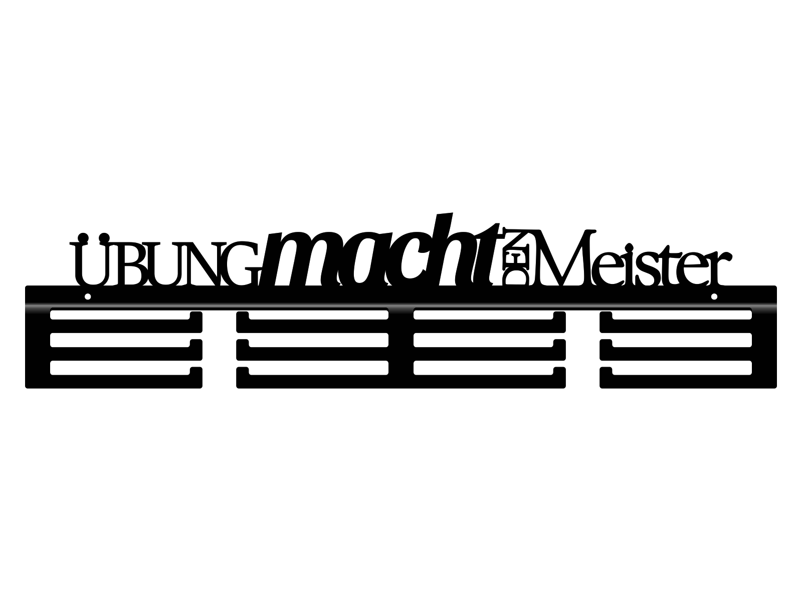 med224-60-cza Medaillenhalter Übung macht den Meister 60 cm - Image 1