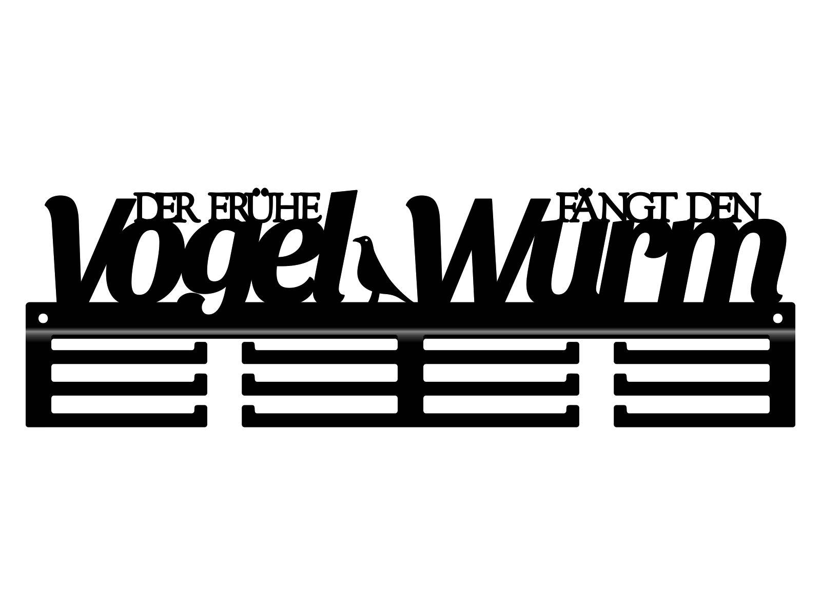 med226-40-cza Medaillenhalter Der frühe Vogel fängt den Wurm 40 cm - Image 1