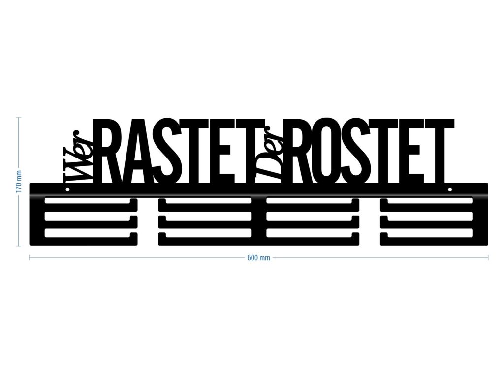 Medaillenhalter Wer rastet, der rostet 60 cm - Image 3