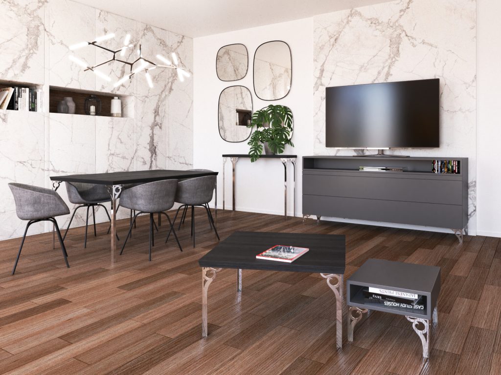 Konsolentischbein Gian Chrom 90 cm - Image 2