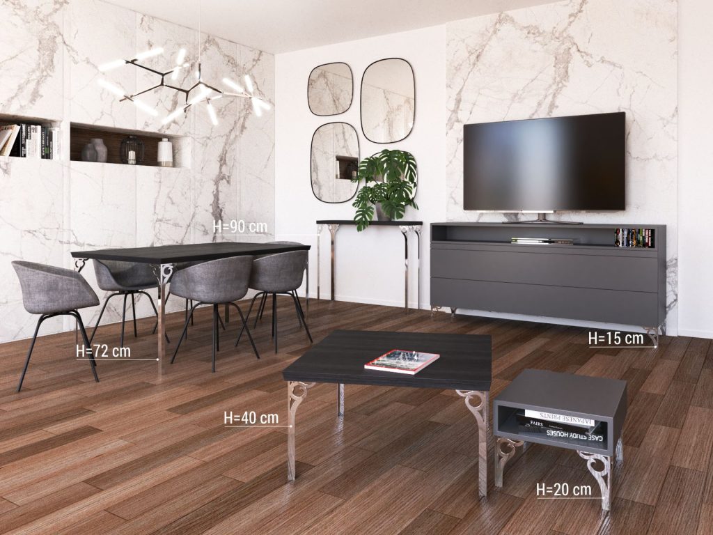 Konsolentischbein Gian Chrom 90 cm - Image 3