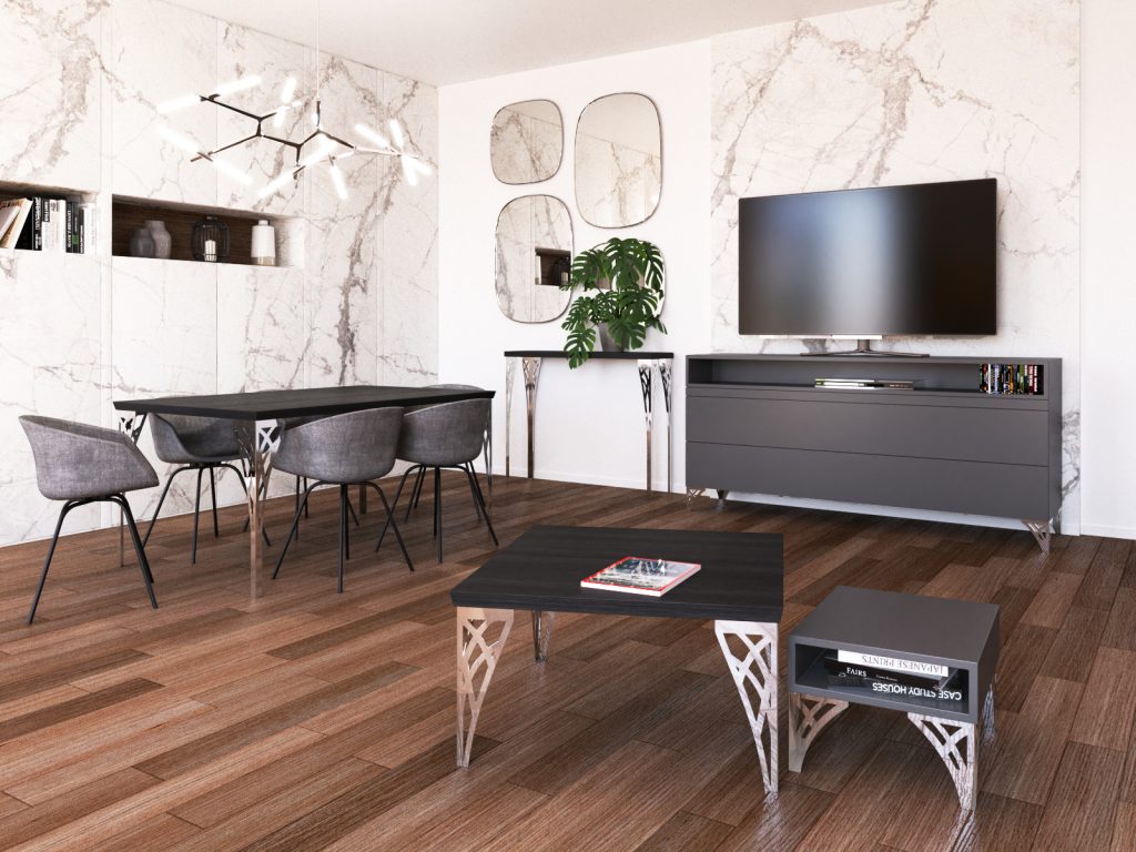 Tischbein Tracery Chrom 72 cm - Image 3