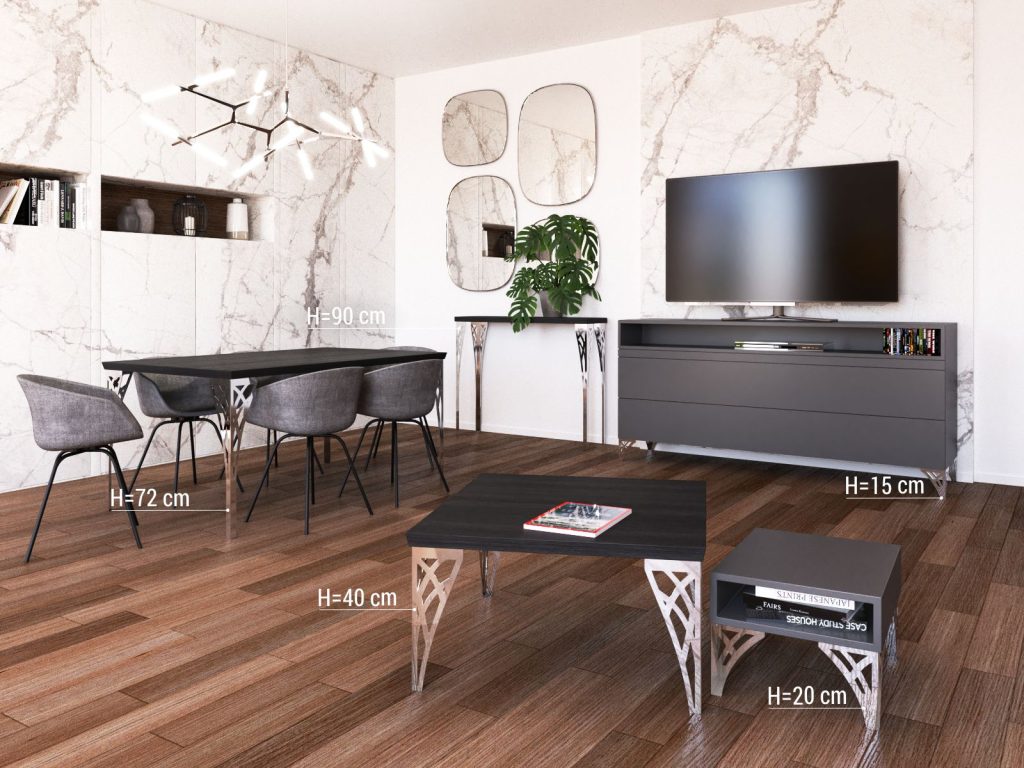 Tischbein Tracery Chrom 72 cm - Image 2