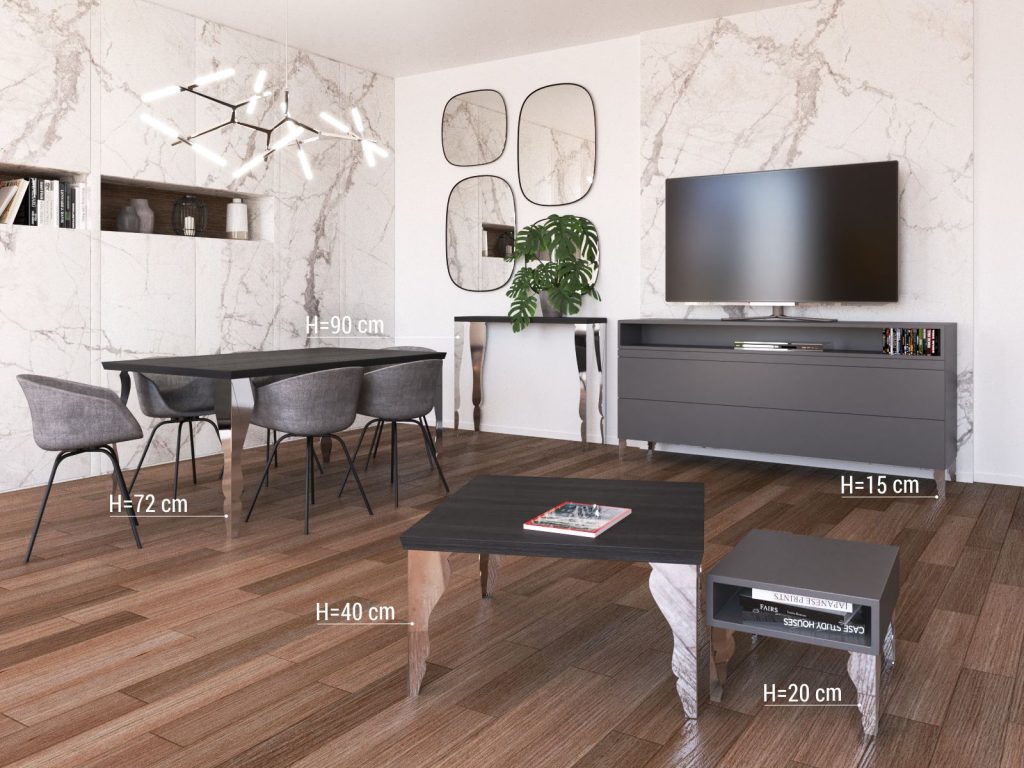 Konsolentischbein Henry Chrom 90 cm - Image 2