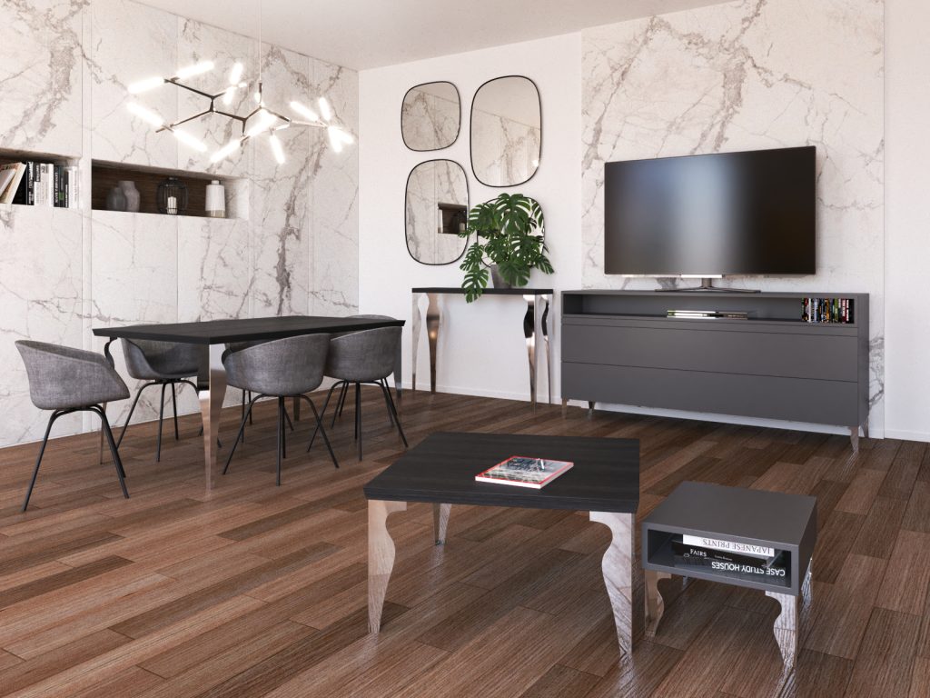 Konsolentischbein Ernest Chrom 90 cm - Image 2