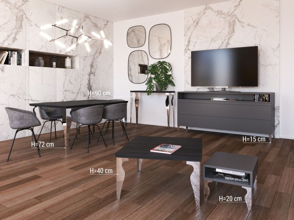 Konsolentischbein Ernest Chrom 90 cm - Image 3