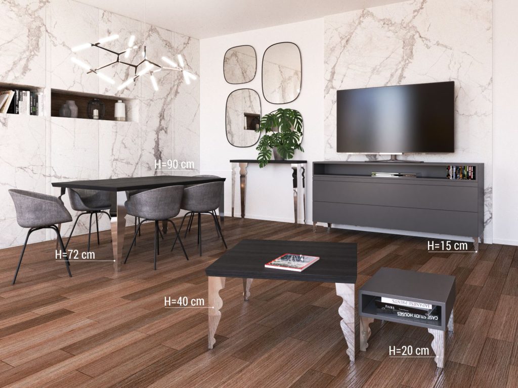 Tischbein Charlotte Chrom 72 cm - Image 3