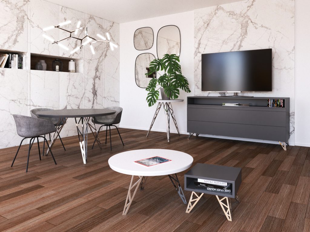 Konsolentischbein Focus Chrom 90 cm - Image 3