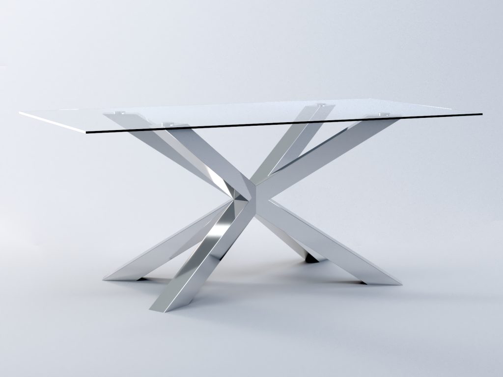 Tischuntergestell unter Glasplatte Spinne Chrom M - Image 2