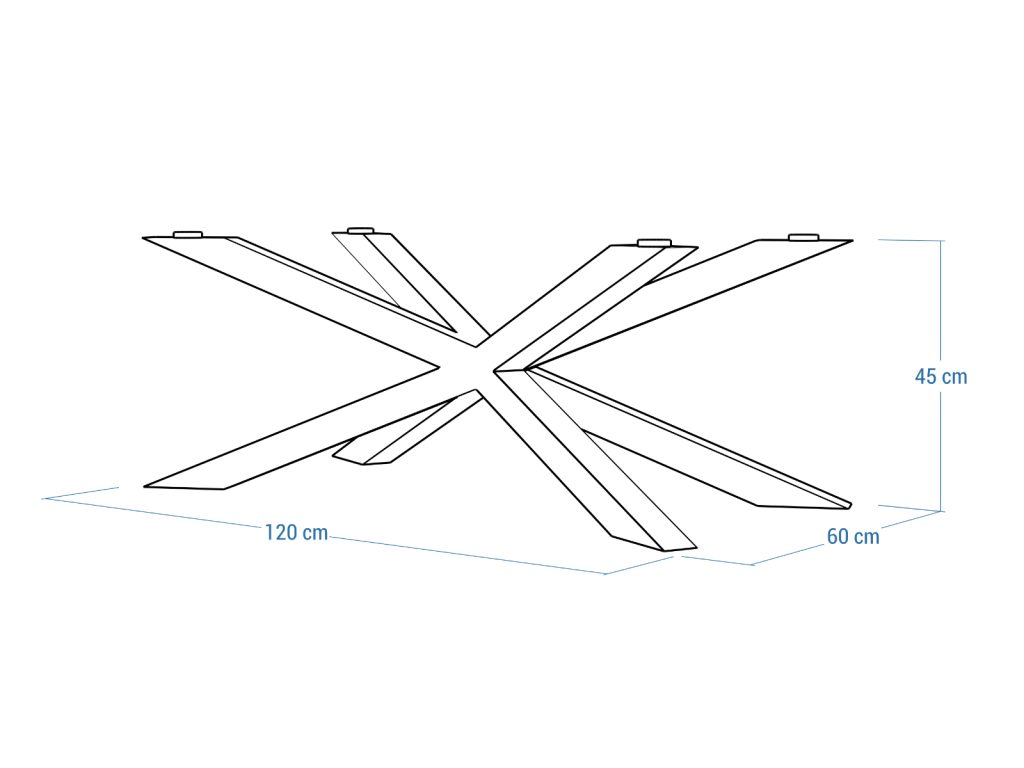 Couchtisch Gestell unter Glasplatte Spinne Slim Chrom L - Image 5