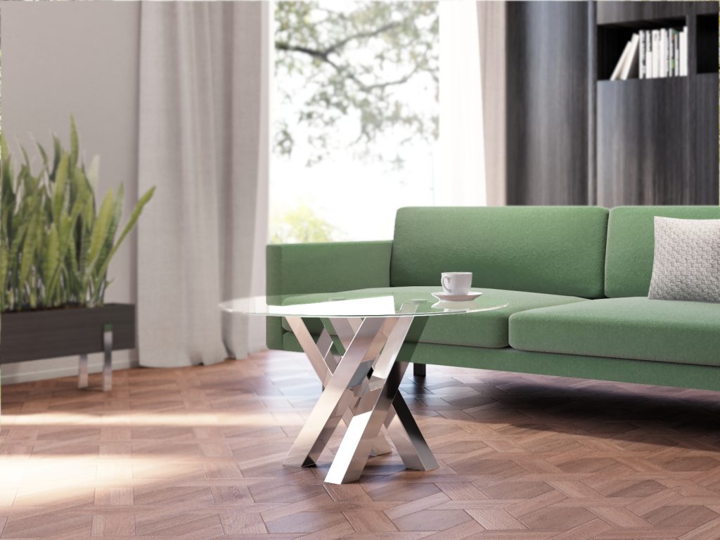 Couchtisch Gestell aus Edelstahl unter Glasplatte Mediolan S - Image 3