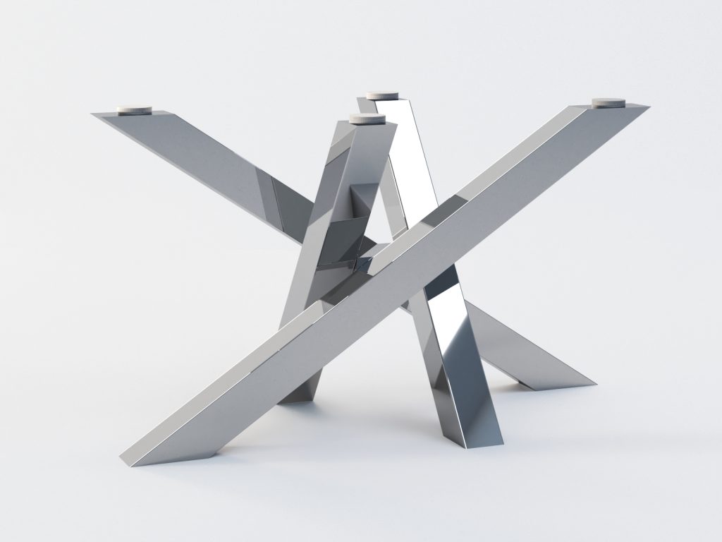 Couchtisch Gestell aus Edelstahl unter Glasplatte Mediolan M - Image 2