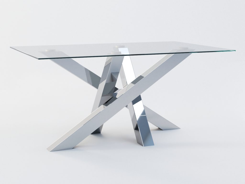 Couchtisch Gestell aus Edelstahl unter Glasplatte Mediolan M - Image 4