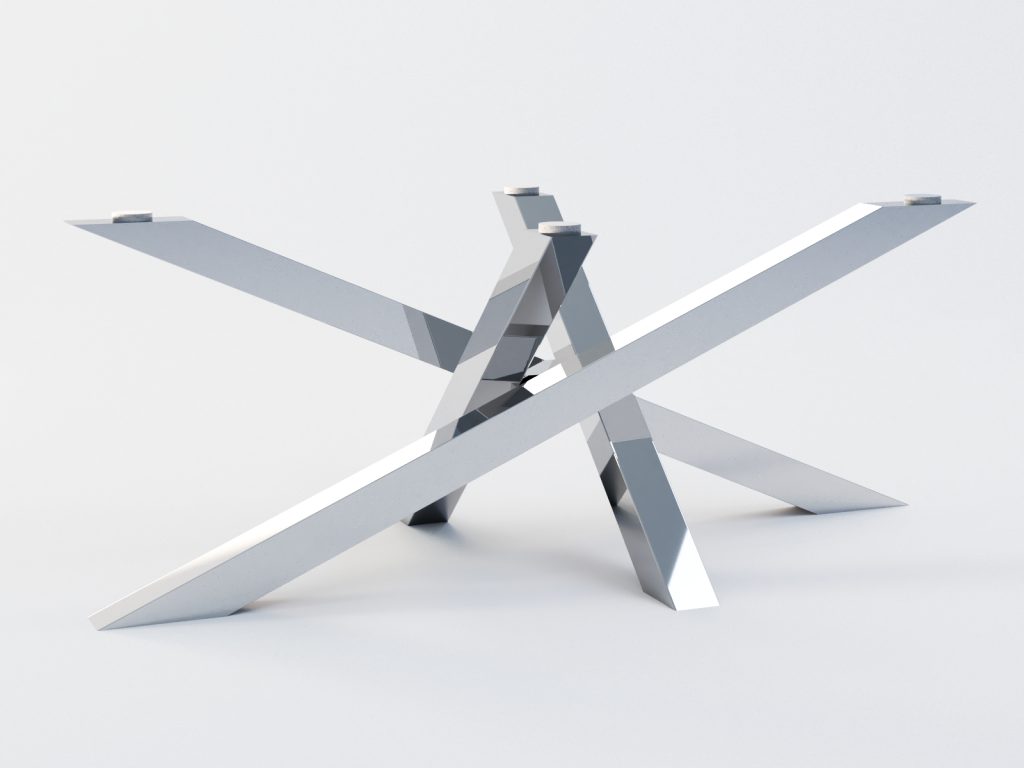 Couchtisch Gestell aus Edelstahl unter Glasplatte Mediolan L - Image 2