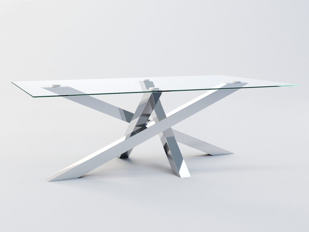 Couchtisch Gestell aus Edelstahl unter Glasplatte Mediolan L - Image 4