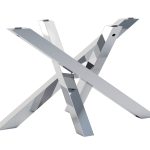 Edelstahlsockel für Glasplatte Milan Chrome M