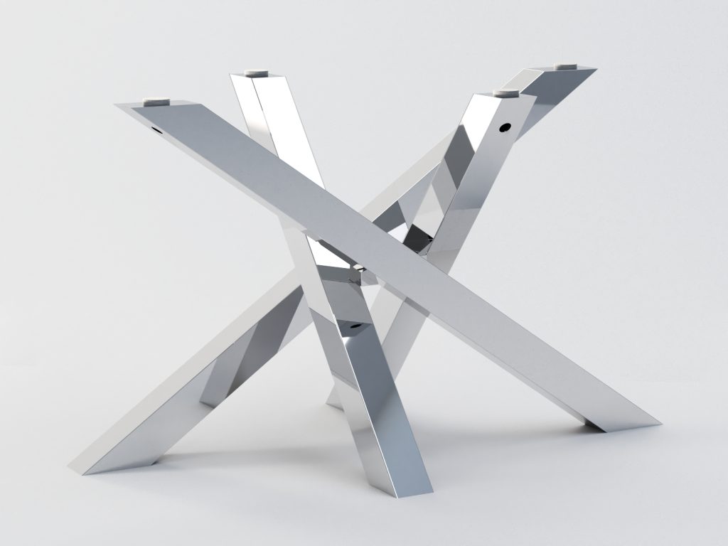 Tischgestell aus Edelstahl unter Glasplatte Mediolan Chrom M - Image 2