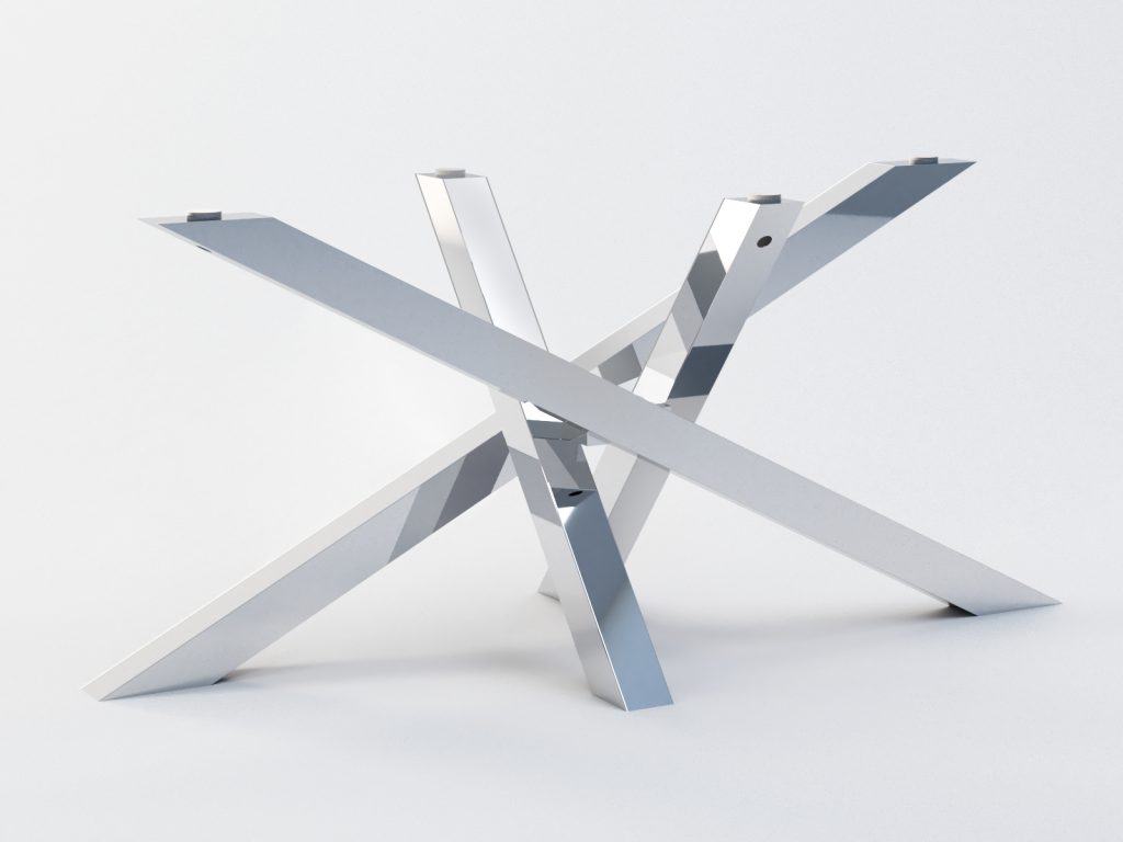 Tischgestell aus Edelstahl unter Glasplatte Mediolan Chrom L - Image 2