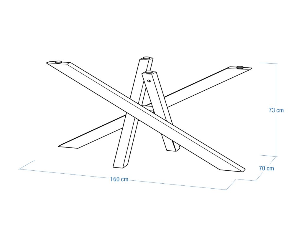 Tischgestell aus Edelstahl unter Glasplatte Mediolan Chrom L - Image 5