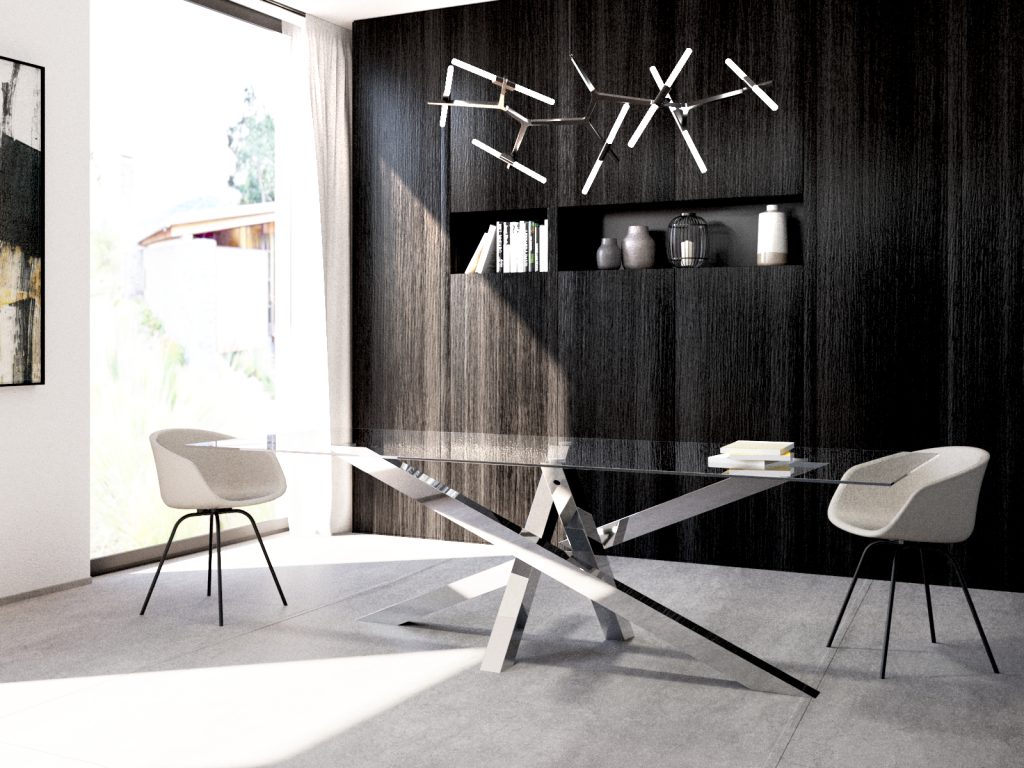 Tischgestell aus Edelstahl unter Glasplatte Mediolan Chrom XL - Image 4