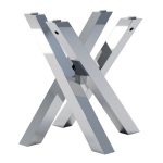 Edelstahlsockel für Glasplatte Milan Chrome S