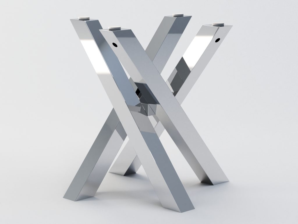 Tischgestell aus Edelstahl unter Glasplatte Mediolan Chrom S - Image 2