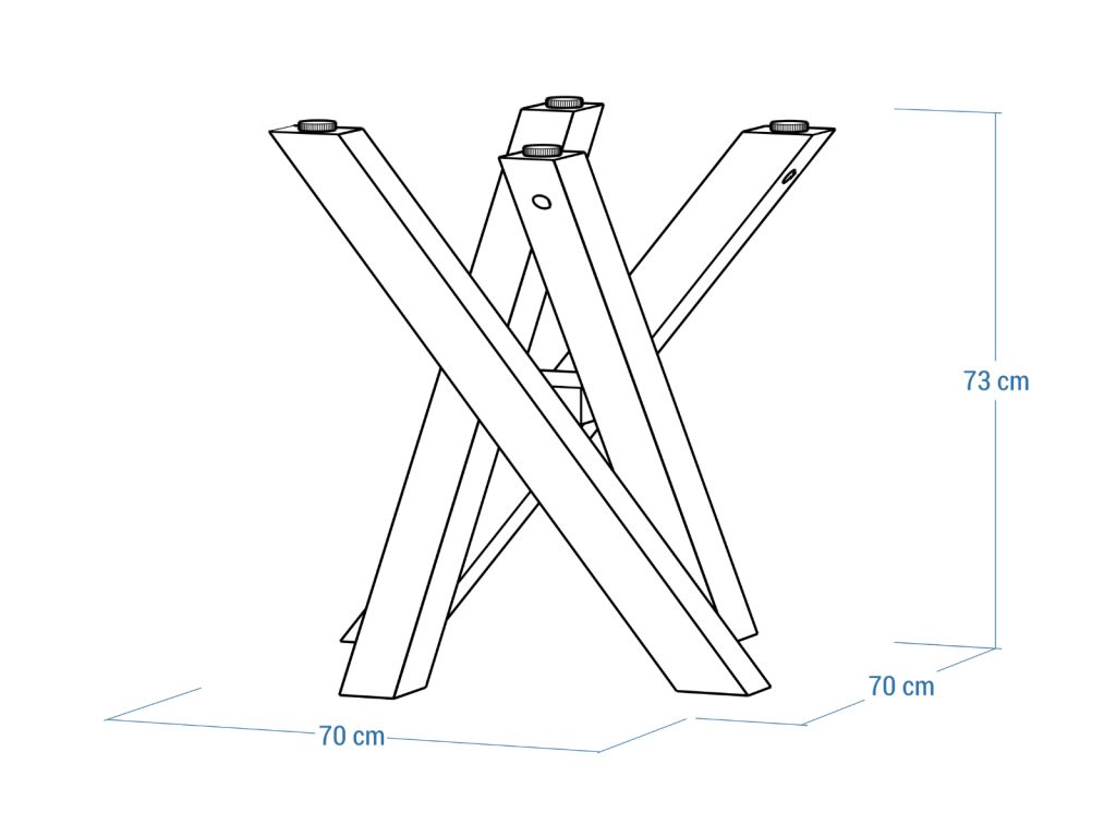 Tischgestell aus Edelstahl unter Glasplatte Mediolan Chrom S - Image 5