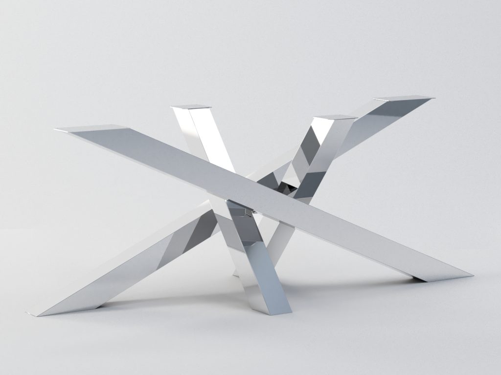 Tischuntergestell aus Edelstahl Chrom Mediolan Heavy XL - Image 2