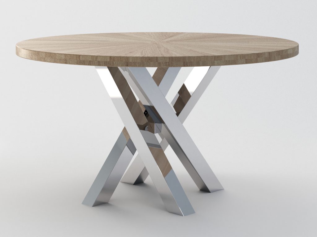 Tischbein aus Edelstahl Chrom Mediolan S - Image 4