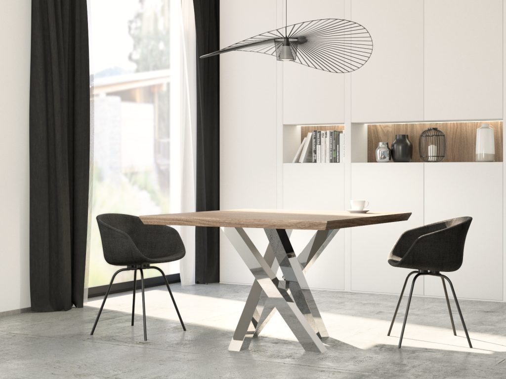 Tischbein aus Edelstahl Chrom Mediolan S - Image 3