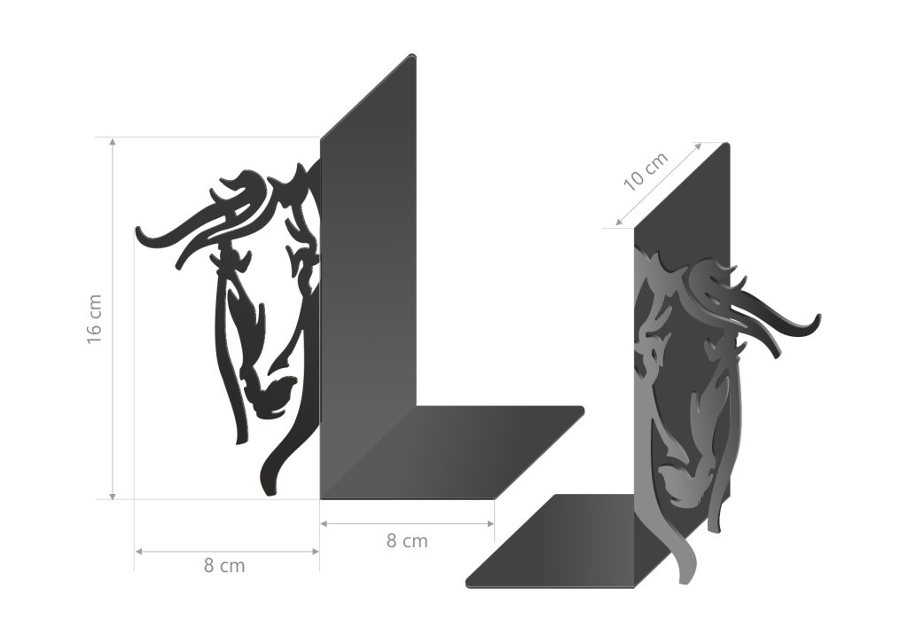 Buchstützen Metall Pferd 2 Stück P85 - Image 2