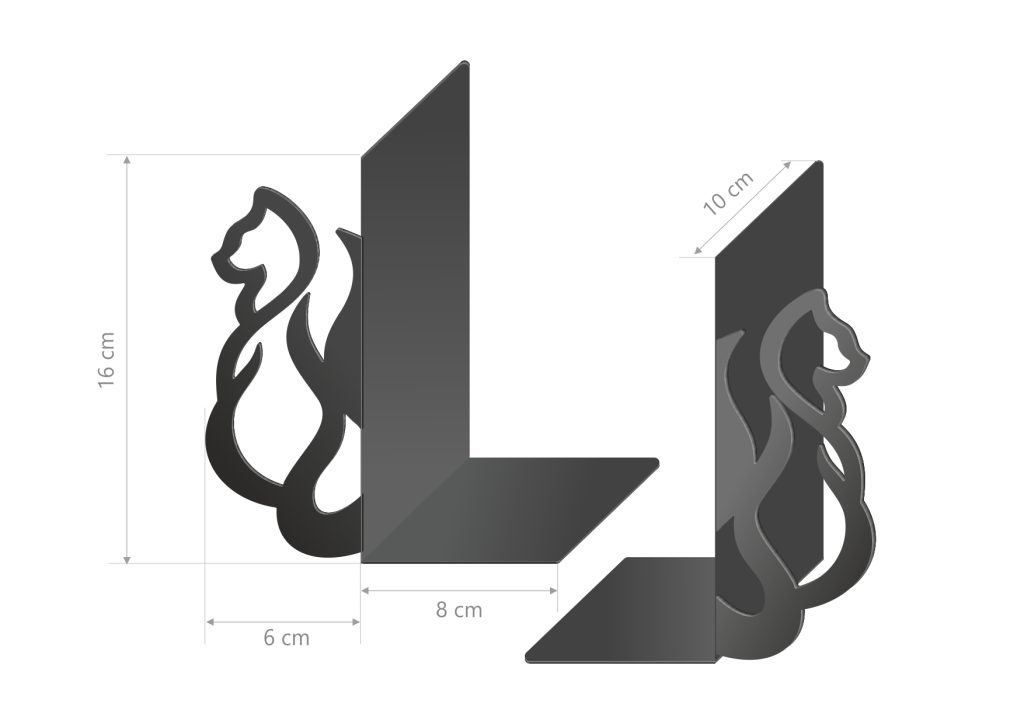 Buchstützen Metall Katze 2 Stück P86 - Image 2